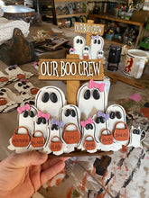 Load image into Gallery viewer, Boo Crew Shelf Sitter, Halloween Sign, Fall Decor
