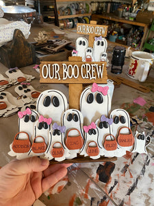 Boo Crew Shelf Sitter, Halloween Sign, Fall Decor