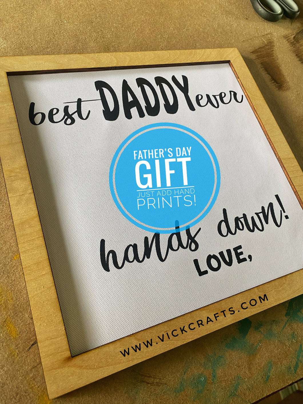 Best Daddy Hand Print Sign, Father’s Day gift, Canvas Print